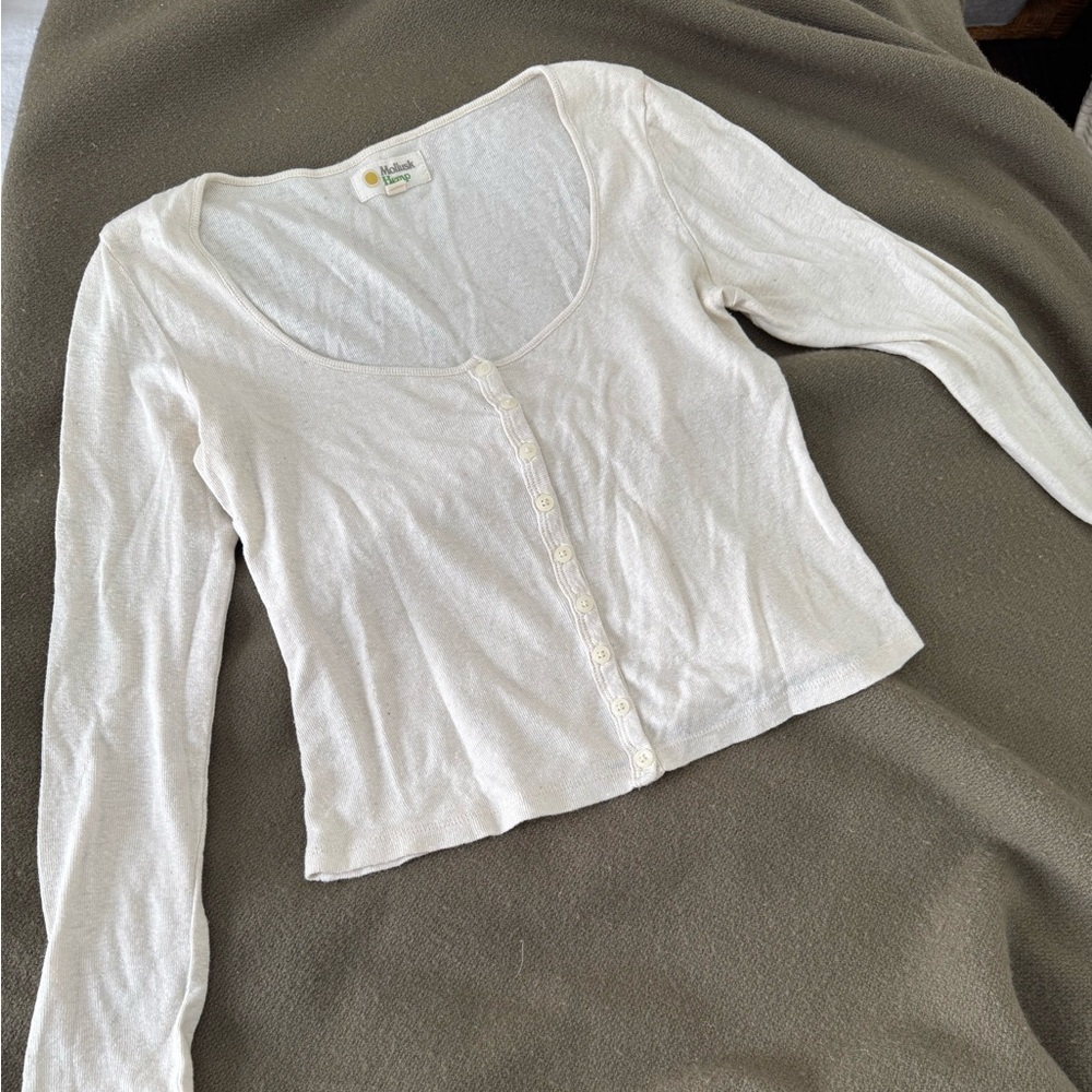 Mollusk hemp cream button down long sleeve